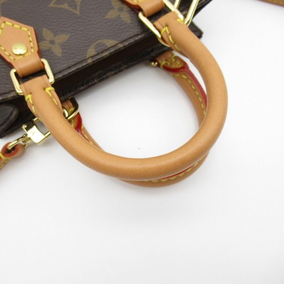 LOUIS VUITTON Petit Sac Plat Shoulder Crossbody Bag Monogram leather Used - Picture 10 of 11